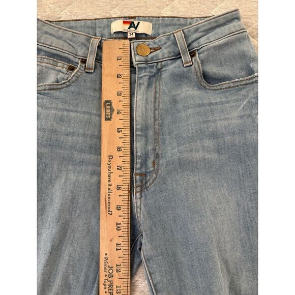 Aviator Nation Jeans Womens 24 Blue High Rise Slim Boot Jean Vintage Distressed - Picture 9 of 10